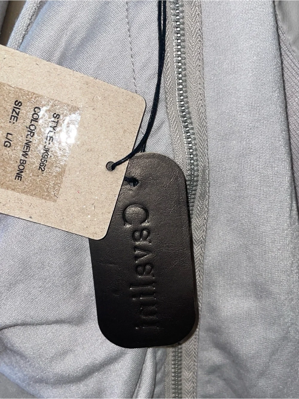 Draped‎ Open-Front Jacket - Grey-Vegan Leather NWT -Large